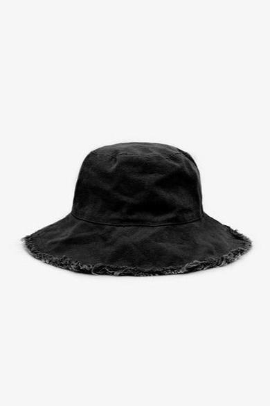 Fringe Bucket Hat - Black