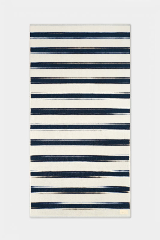 Multi Stripe Towel - Cream/ True Navy