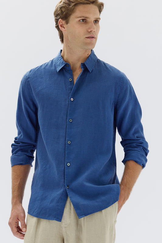 Casual Long Sleeve Shirt - Lapis