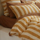 Linen Duvet Set - Queen - Sunflower Stripe