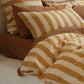 Linen Duvet Set - King Single - Sunflower Stripe