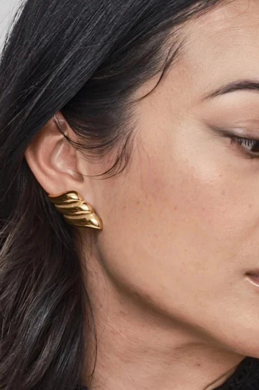 Wing Stud Earrings - Gold