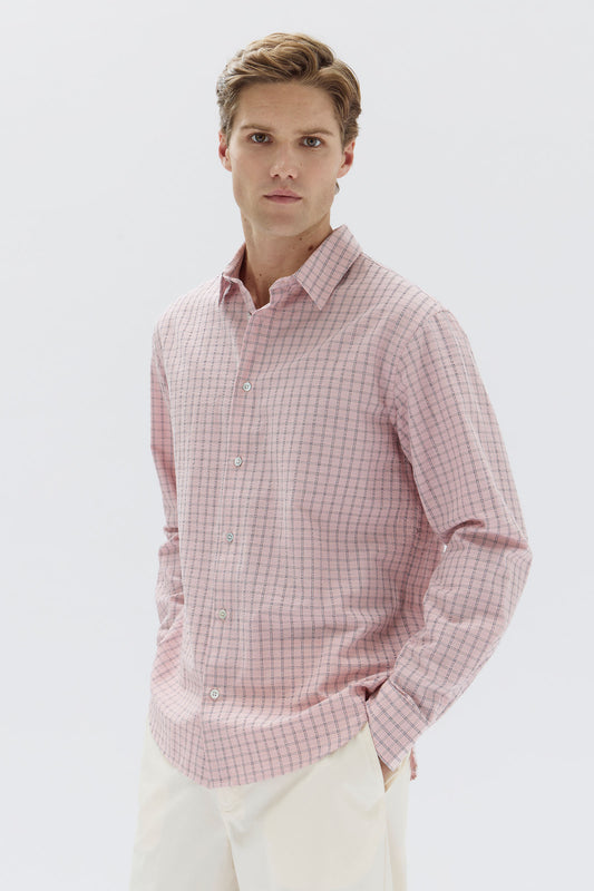 Emile Seersucker Shirt - Pomello Check