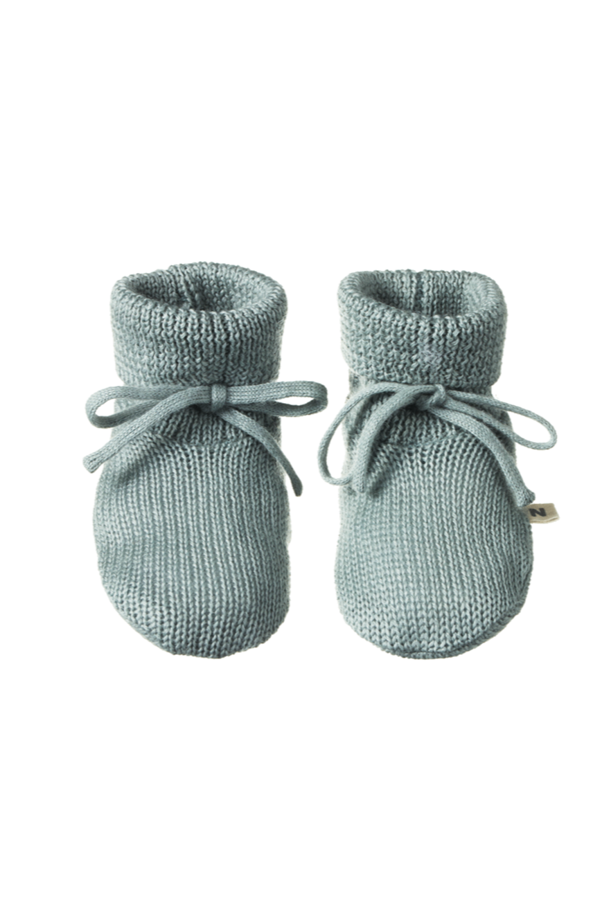 Merino Knit Booties - Sage