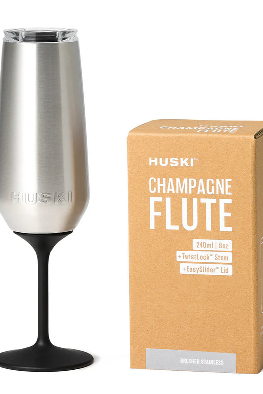 Huski Champagne Flute - Brushed Stainless