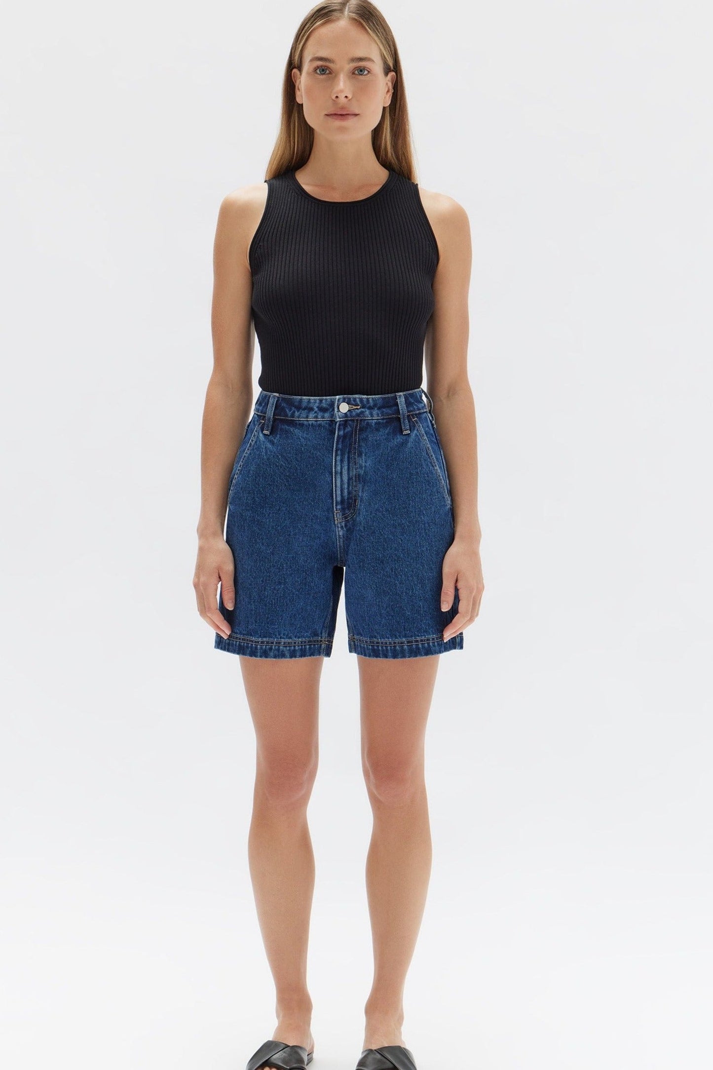 Longline Denim Short - Heritage Blue