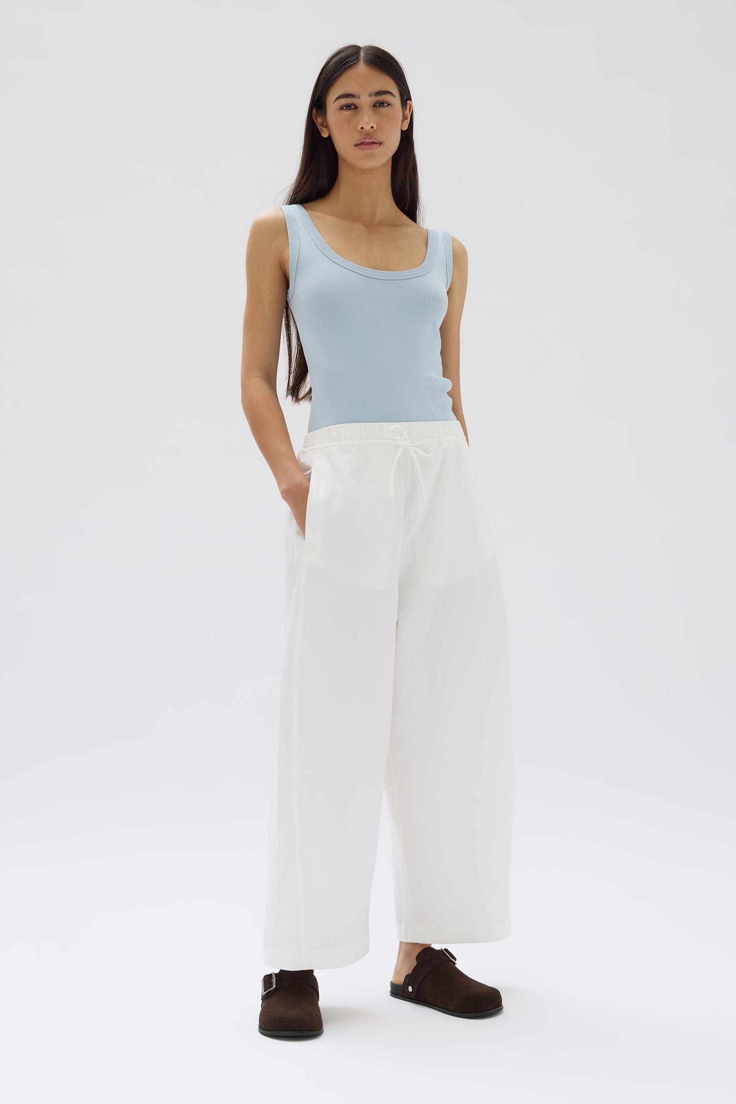 Loxley Cotton Blend Poplin Pant - White