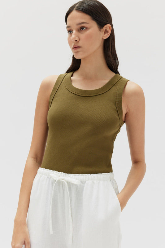 Miana Rib Tank - Pea