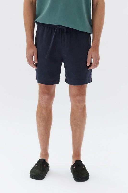 Tide Linen Shorts - True Navy