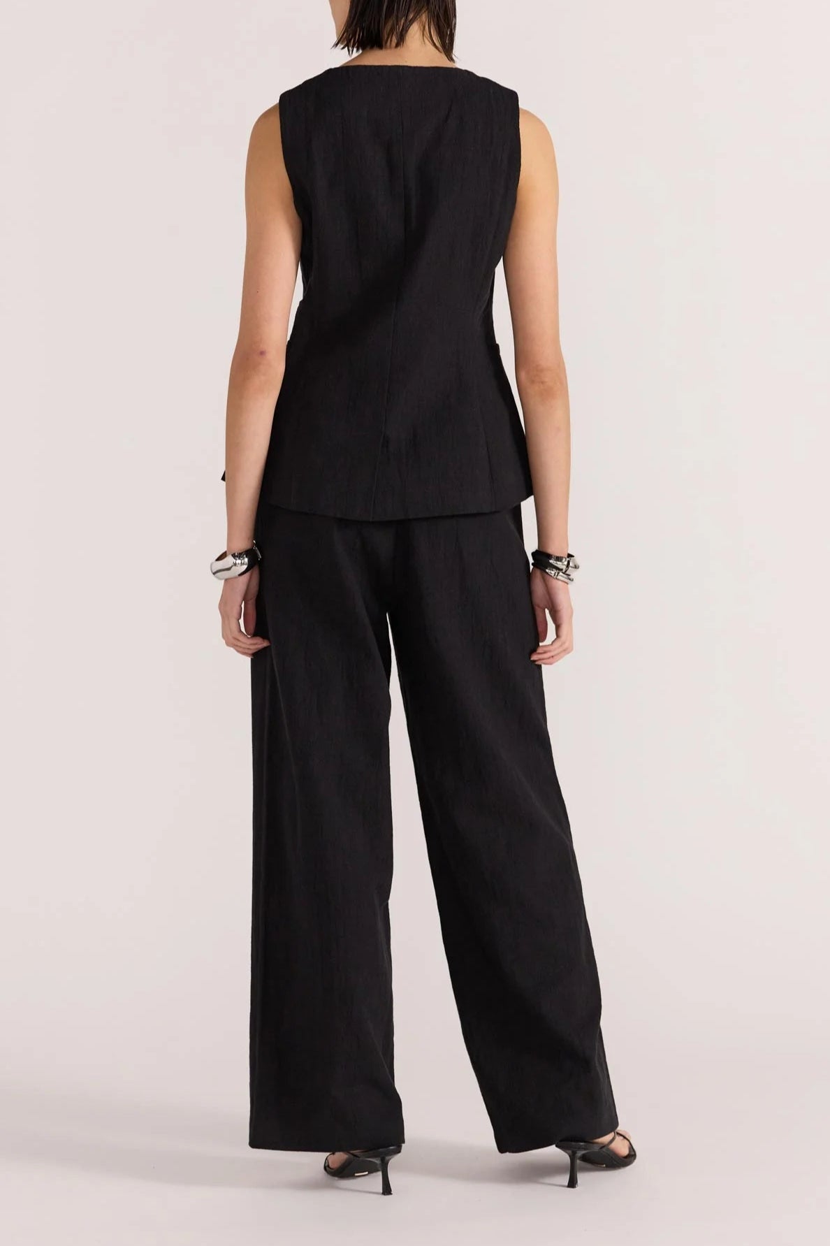 Athena Linen Pants - Black