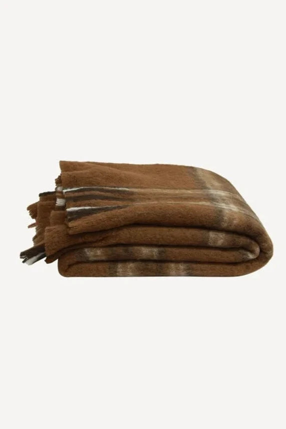 Plaid Throw - Brown