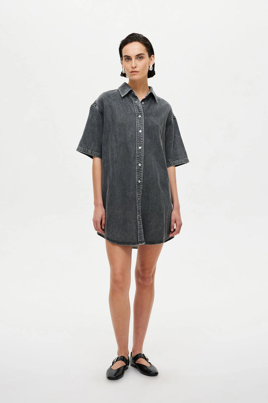 Canyon Shirt Dress - Stone Grey