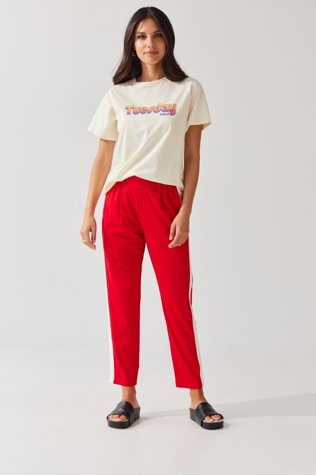 Bobbie Pant - Red/White